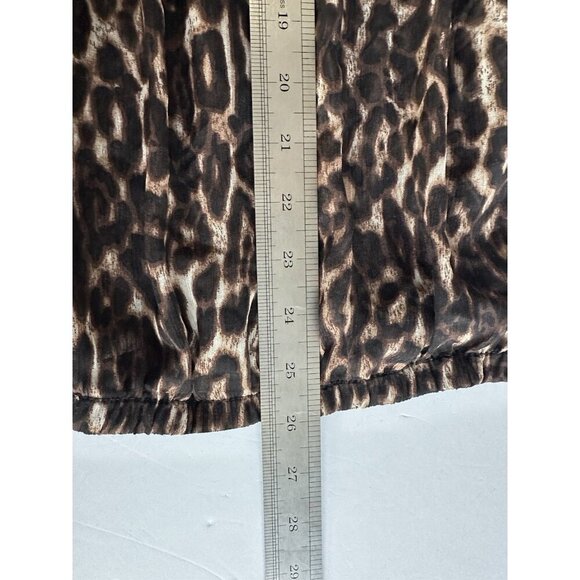 TORRID Women's Top Sz. 2 Lightweight Chiffon Leopard Contrast Trim L/S Sheer - Picture 12 of 12